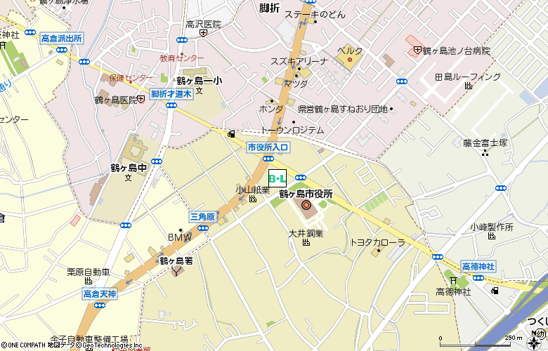 眼鏡市場　鶴ヶ島市役所通り(00676)付近の地図